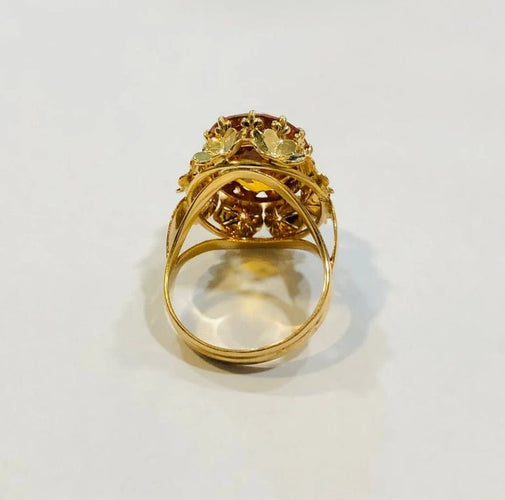 Bague 58 Bague cocktail en or jaune 18K avec citrine 58 Facettes
