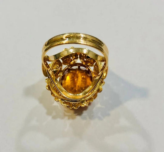 Bague 58 Bague cocktail en or jaune 18K avec citrine 58 Facettes