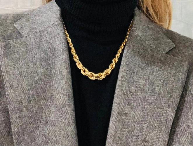 Collier Chini Brev - Collier maille corde en or jaune 58 Facettes