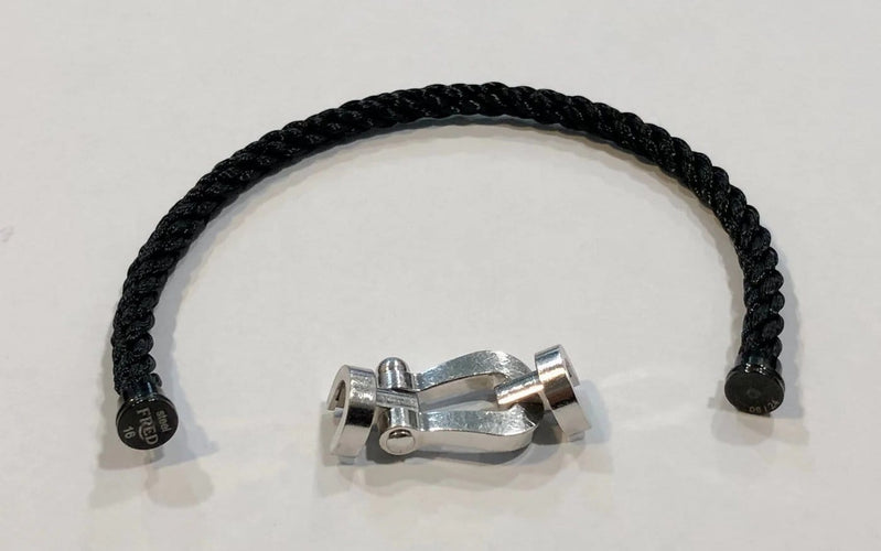 Bracelet FRED Force 10 - Bracelet en or blanc et acier 58 Facettes