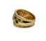 Bague 52 Bague jonc en or jaune 18K sertie d’émeraudes, rubis, saphirs et diamants 58 Facettes