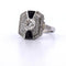 Bague 54 Bague Art déco en platine avec onyx et diamants 58 Facettes AN445