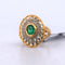 Bague 50 Bague victorienne ancienne en or jaune et blanc 18 carats, émeraude et diamants 58 Facettes AN359 (0579)