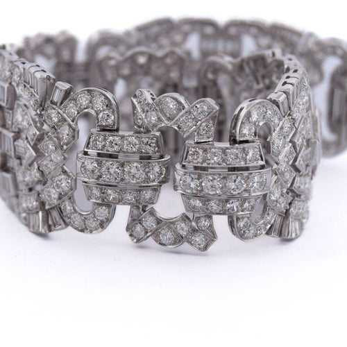 Bracelet Bracelet Art déco en platine 900 et diamants 58 Facettes BR98 '(005319)
