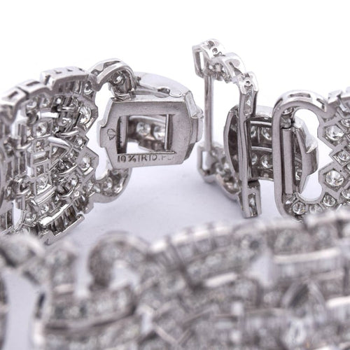 Bracelet Bracelet Art déco en platine 900 et diamants 58 Facettes BR98 '(005319)