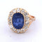 Bague 54 Bague ancienne en or jaune 18 carats avec saphir et diamants 58 Facettes AN563