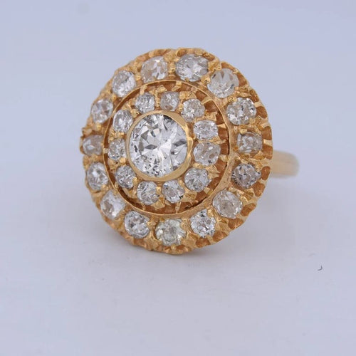 Bague 54 Bague victorienne en or jaune 18 carats et diamants 58 Facettes AN556