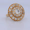 Bague 54 Bague victorienne en or jaune 18 carats et diamants 58 Facettes AN556