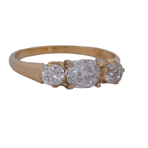 Bague 54 Bague victorienne ancienne en or jaune 18 carats et diamants 58 Facettes AN559