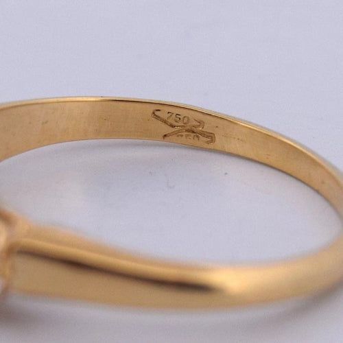 Bague 54 Bague victorienne ancienne en or jaune 18 carats et diamants 58 Facettes AN559