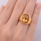 Bague 53 Bague vintage en or jaune 18 carats et quartz citrine 58 Facettes AN553