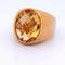 Bague 53 Bague vintage en or jaune 18 carats et quartz citrine 58 Facettes AN553