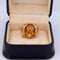 Bague 53 Bague vintage en or jaune 18 carats et quartz citrine 58 Facettes AN553
