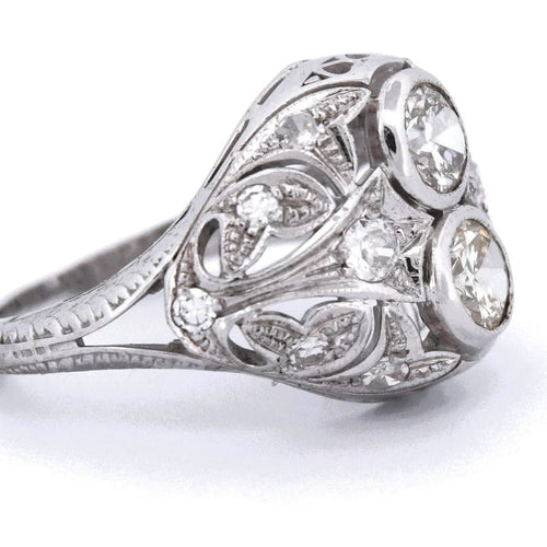 Bague 57 Bague ancienne en or blanc 18 carats et diamants 58 Facettes AN P7