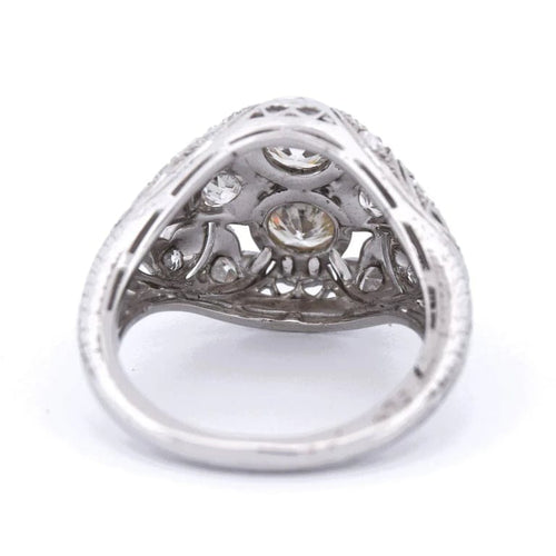 Bague 57 Bague ancienne en or blanc 18 carats et diamants 58 Facettes AN P7