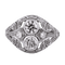 Bague 57 Bague ancienne en or blanc 18 carats et diamants 58 Facettes AN P7
