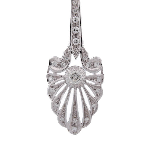 Boucles d'oreilles Boucles d'oreilles pendantes en or blanc 18 kt et diamants 58 Facettes OR193 - P25 (05319)