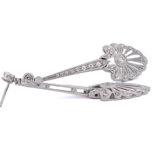 Boucles d'oreilles Boucles d'oreilles pendantes en or blanc 18 kt et diamants 58 Facettes OR193 - P25 (05319)