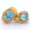 Boucles d'oreilles Damiani - Boucles d'oreilles en or jaune 18 carats topazes bleues et diamants 58 Facettes OR203
