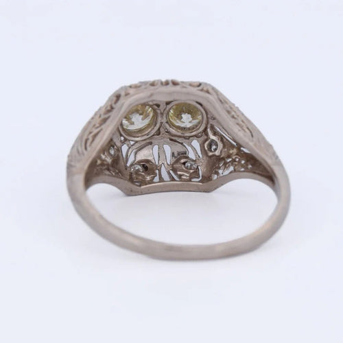 Bague 56 Bague Art nouveau en or blanc 18 carats et diamants 58 Facettes AN476