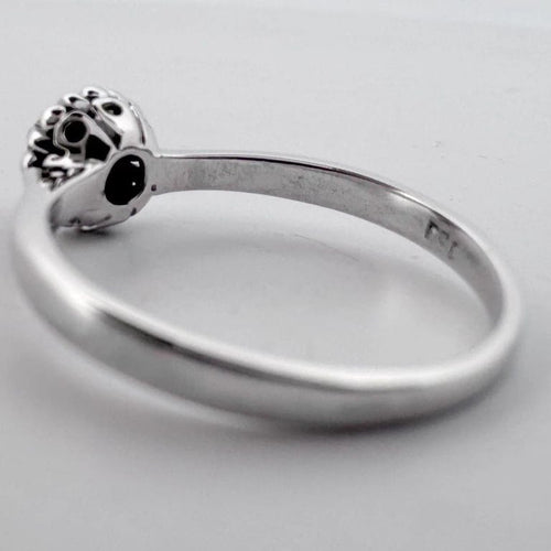 Bague 53 Bague vintage - Bague en or blanc 18 carats et diamant 0,15 ct 58 Facettes AN548