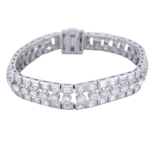 Bracelet Bracelet vintage en platine 950 et diamants (18,50 ct) 58 Facettes BR115