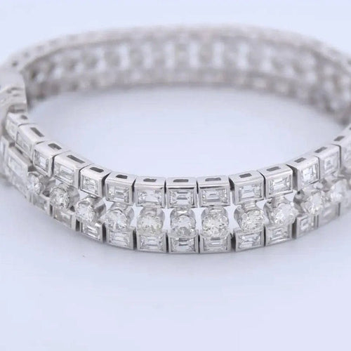 Bracelet Bracelet vintage en platine 950 et diamants (18,50 ct) 58 Facettes BR115