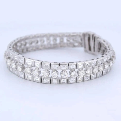 Bracelet Bracelet vintage en platine 950 et diamants (18,50 ct) 58 Facettes BR115