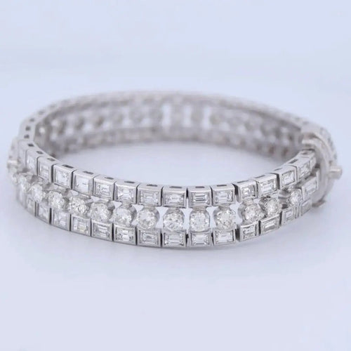 Bracelet Bracelet vintage en platine 950 et diamants (18,50 ct) 58 Facettes BR115
