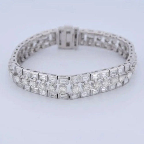 Bracelet Bracelet vintage en platine 950 et diamants (18,50 ct) 58 Facettes BR115