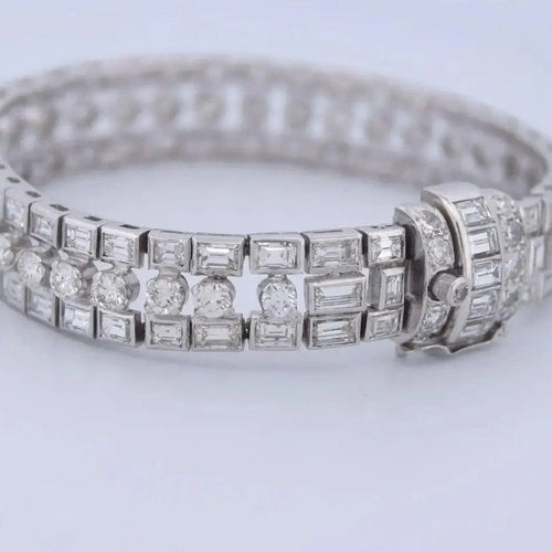 Bracelet Bracelet vintage en platine 950 et diamants (18,50 ct) 58 Facettes BR115
