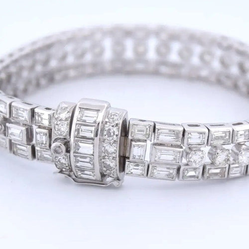 Bracelet Bracelet vintage en platine 950 et diamants (18,50 ct) 58 Facettes BR115