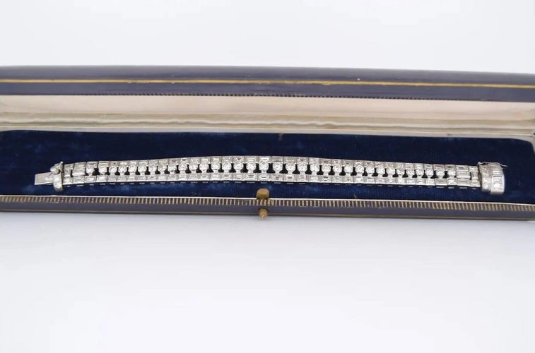 Bracelet Bracelet vintage en platine 950 et diamants (18,50 ct) 58 Facettes BR115