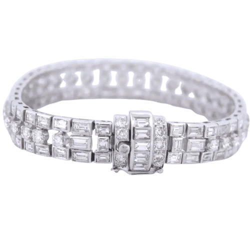 Bracelet Bracelet vintage en platine 950 et diamants (18,50 ct) 58 Facettes BR115