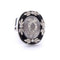 Bague 53 Bague vintage en platine avec cristal de roche, onyx et diamants 58 Facettes AN531