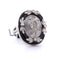 Bague 53 Bague vintage en platine, cristal de roche, onyx et diamants 58 Facettes AN531