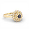 Bague 55 Bague vintage - Halo en or jaune 18 carats, saphir et diamants 58 Facettes AN486