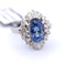 Bague 55 Bague en platine avec saphir et diamants 58 Facettes