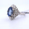 Bague 55 Bague en platine avec saphir et diamants 58 Facettes