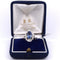 Bague 55 Bague en platine avec saphir et diamants 58 Facettes