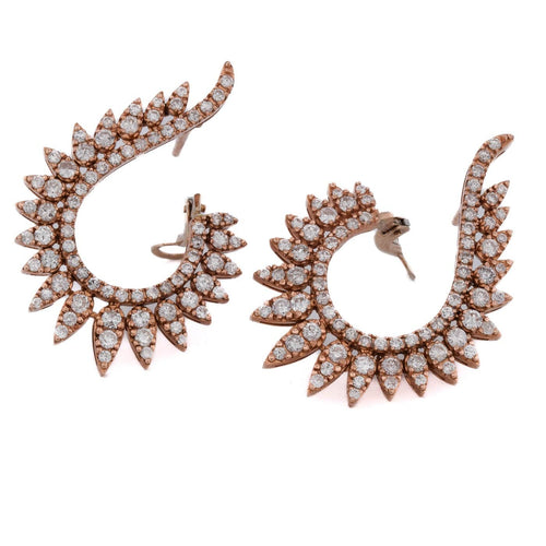Boucles d'oreilles Boucles d'oreilles créoles en or rose 18 carats et diamants 58 Facettes OR204_P26 (57529)