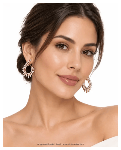 Boucles d'oreilles Boucles d'oreilles créoles en or rose 18 carats et diamants 58 Facettes OR204_P26 (57529)