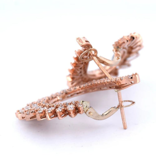 Boucles d'oreilles Boucles d’oreilles créoles pavées en or rose 18k et diamants 58 Facettes OR204