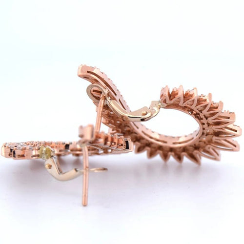 Boucles d'oreilles Boucles d’oreilles créoles pavées en or rose 18k et diamants 58 Facettes OR204