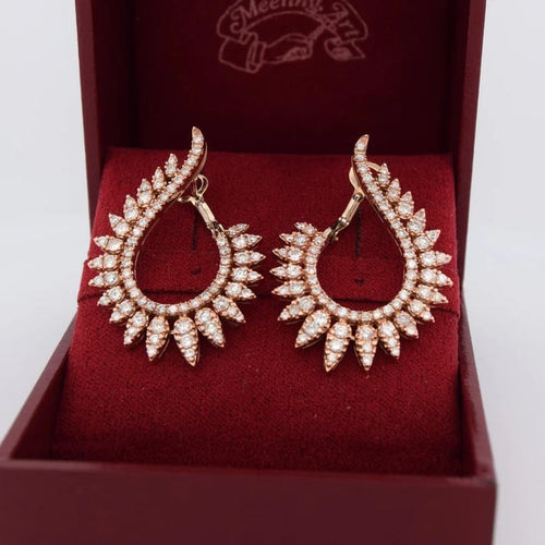 Boucles d'oreilles Boucles d’oreilles créoles pavées en or rose 18k et diamants 58 Facettes OR204