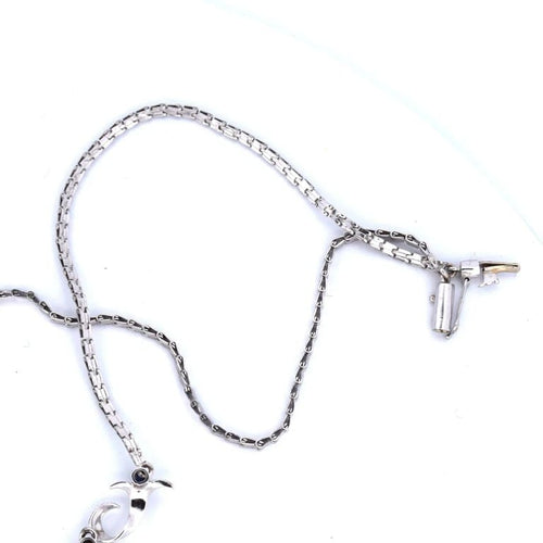 Collier Collier vintage - Collier en or blanc 18 carats avec saphirs et perles 58 Facettes