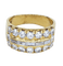 Bague 55 Bague bande en or jaune 18 kt et diamants 58 Facettes