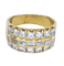 Bague 55 Bague bande en or jaune 18 kt et diamants 58 Facettes