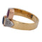 Bague 54 Bague vintage - Bypass en or 18 kt avec rubis, saphir et diamants 58 Facettes AN24 '(00019)
