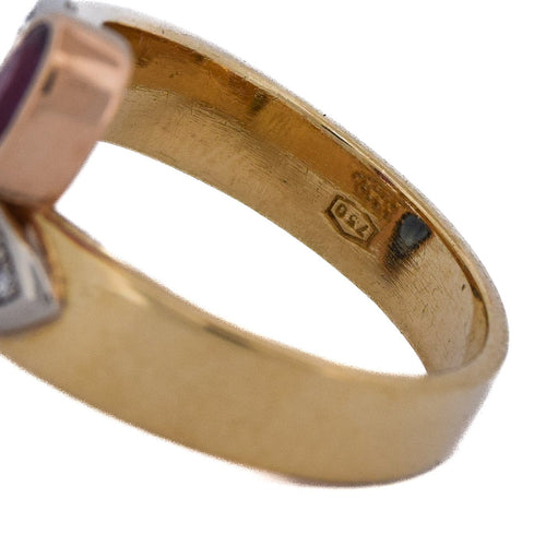 Bague 54 Bague vintage - Bypass en or 18 kt avec rubis, saphir et diamants 58 Facettes AN24 '(00019)